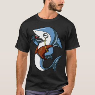 Camiseta Vinho de Bebida de Pirata de Tubarão Festa Diverti