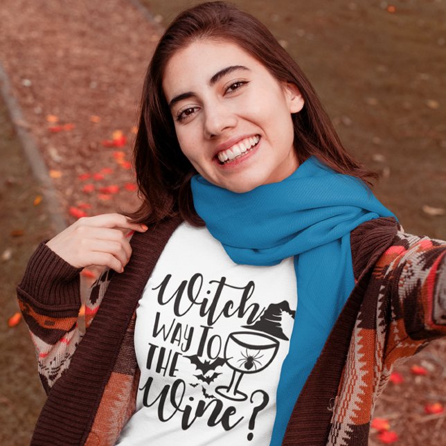 Camiseta Vinho de Bruxa Spooky Shirt Halloween Tee (Criador carregado)