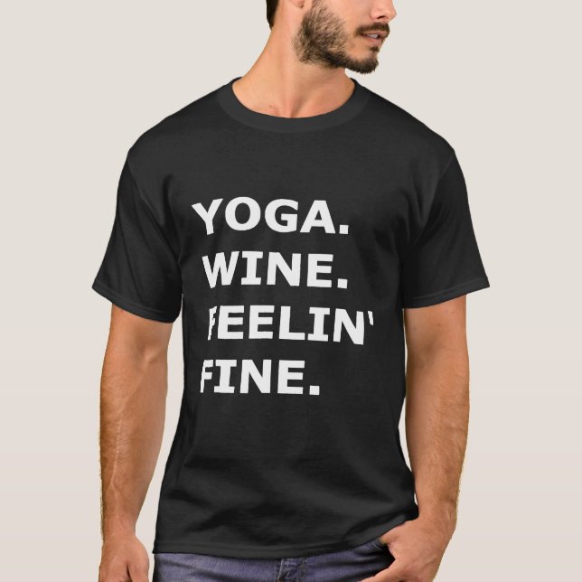 Camiseta Vinho de Ioga Engraçado (Frente)