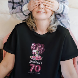 Camiseta Vinho de luxo de 70 personalizado e balões