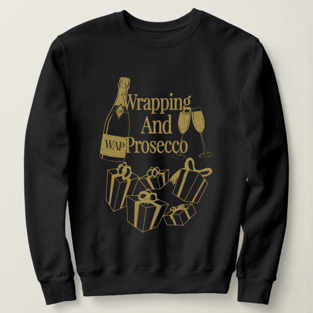 Camiseta Vinho De Presente De Natal E Vinho De Prosecco (Frente do Design)