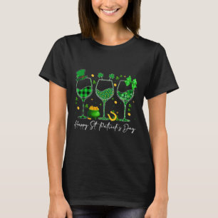 Camiseta Vinho Dia de São Patrício Leopardo Verde Trevo Vin