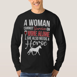 Camiseta Vinho E Cavalos De Mulher