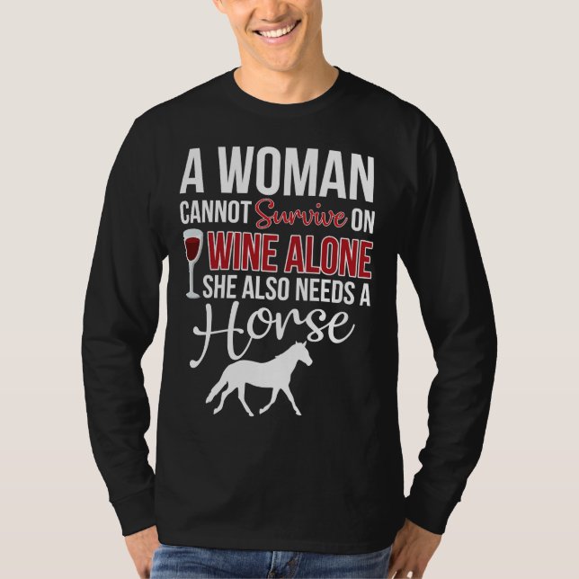 Camiseta Vinho E Cavalos De Mulher (Frente)
