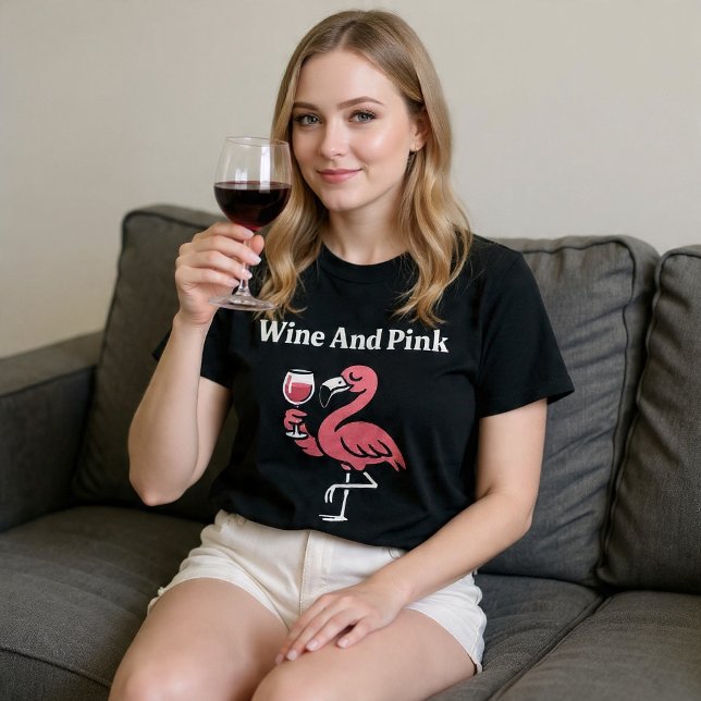 Camiseta Vinho E Flamingo Rosa (Criador carregado)