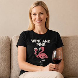 Camiseta Vinho E Flamingo Rosa