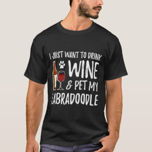 Camiseta Vinho E Labradoodle Para Cachorro Labradoodle Mãe