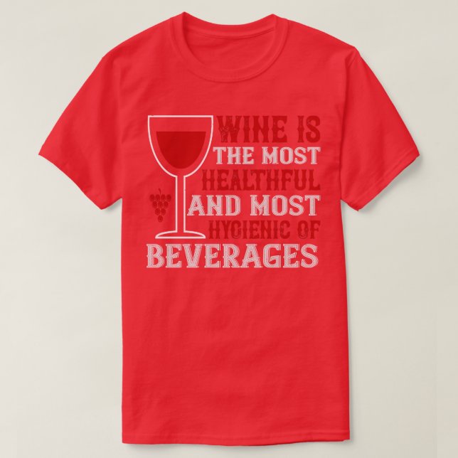 Camiseta Vinho É Mais Saudável De Bebidas (Frente do Design)
