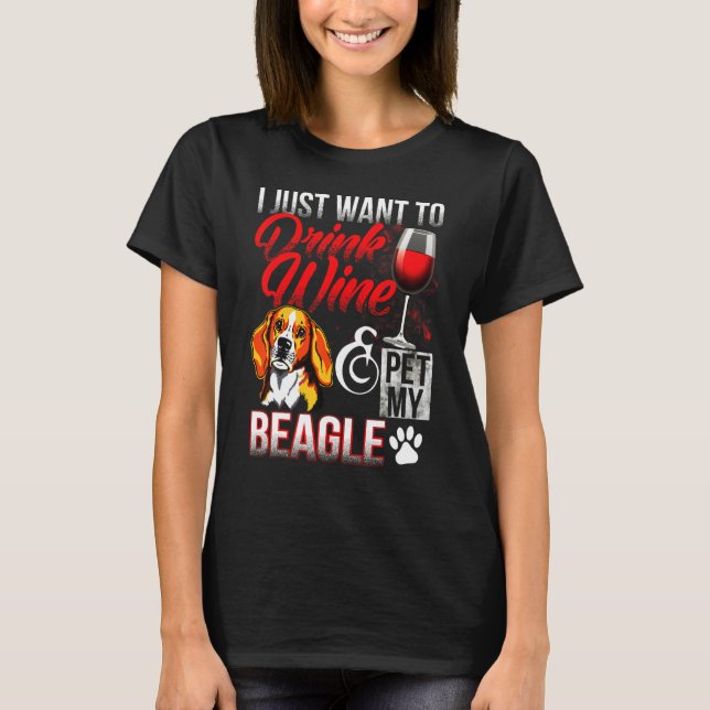 Camiseta Vinho E Pet My Beagle (Frente)