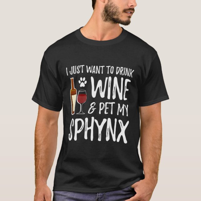 Camiseta Vinho E Pet Sphynx Para Gato De Sphynx Mãe (Frente)