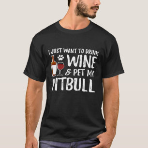 Camiseta Vinho e Pitbull para Mãe de Cachorro Pitbull