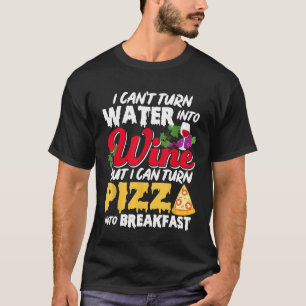 Camiseta Vinho e Pizza para Memória Engraçado do Café da Ma