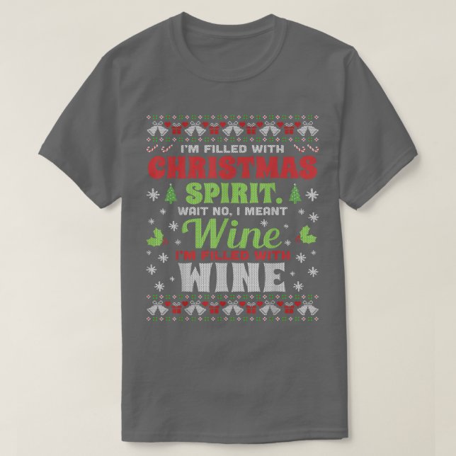Camiseta Vinho Enchido Com Suor De Natal Feio (Frente do Design)