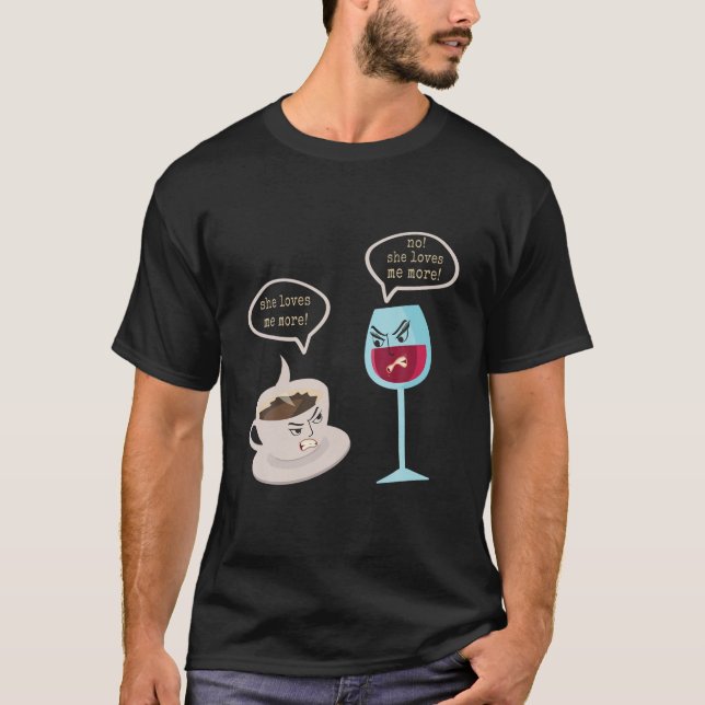Camiseta Vinho Engraçado Café Lover (Frente)