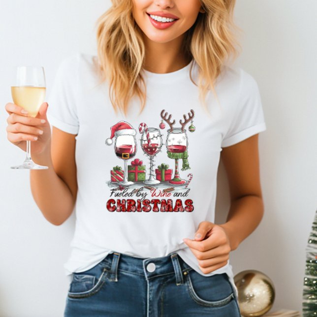Camiseta Vinho engraçado e chá de Natal feminino (Criador carregado)