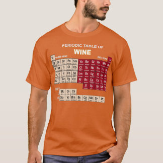 Camiseta Vinho Engraçado Mesa periódica de presentes de ele
