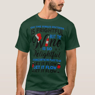 Camiseta Vinho Engraçado Vinho Frio Ao Longo Do Natal Prese
