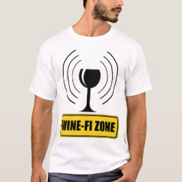 Camiseta Vinho Engraçado Zona Vinho Engraçado Ondas Wi-Fi