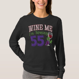 Camiseta Vinho, estou virando a Festa de aniversário 55 ano