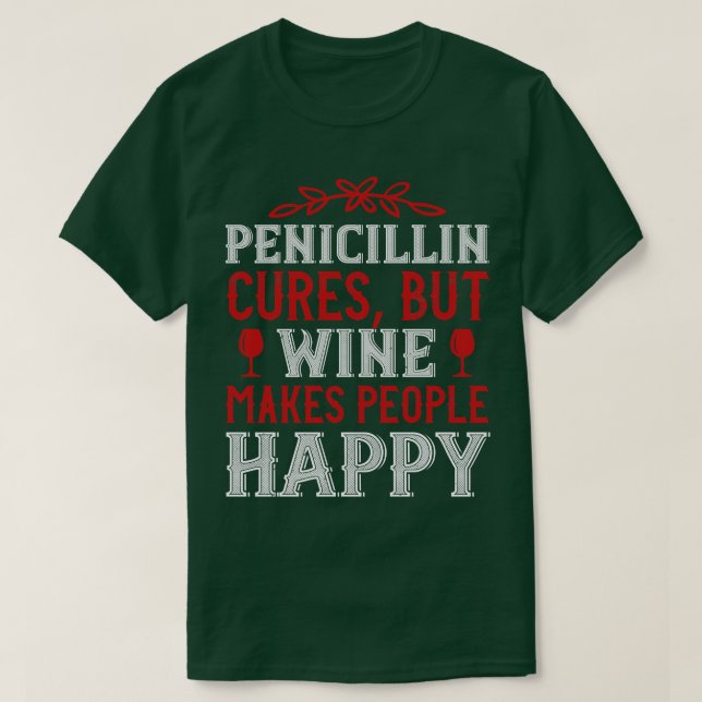 Camiseta Vinho Faz Feliz (Frente do Design)