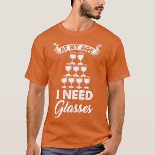 Camiseta Vinho Na Minha Idade Preciso De Óculos 2