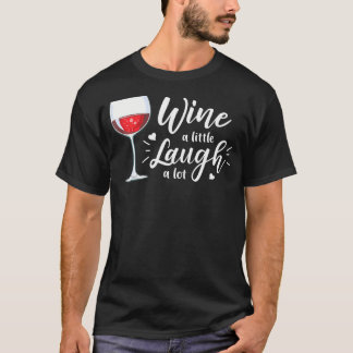 Camiseta Vinho Ria Um Pouco Um Bebendo De Vinho Muito Engra