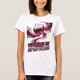 Camiseta Vinho Rosa Marcante ME DÁ SUPERPODERES