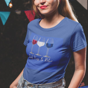 Camiseta Vinho Vermelho Azul Dia da Independência 4 de julh
