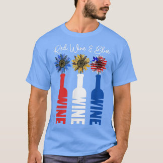 Camiseta Vinho Vermelho E Girassol Azul 4 De Julho Vinho Ve