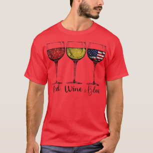 Camiseta Vinho Vermelho E Óculos Azuis, Estados Unidos Fl
