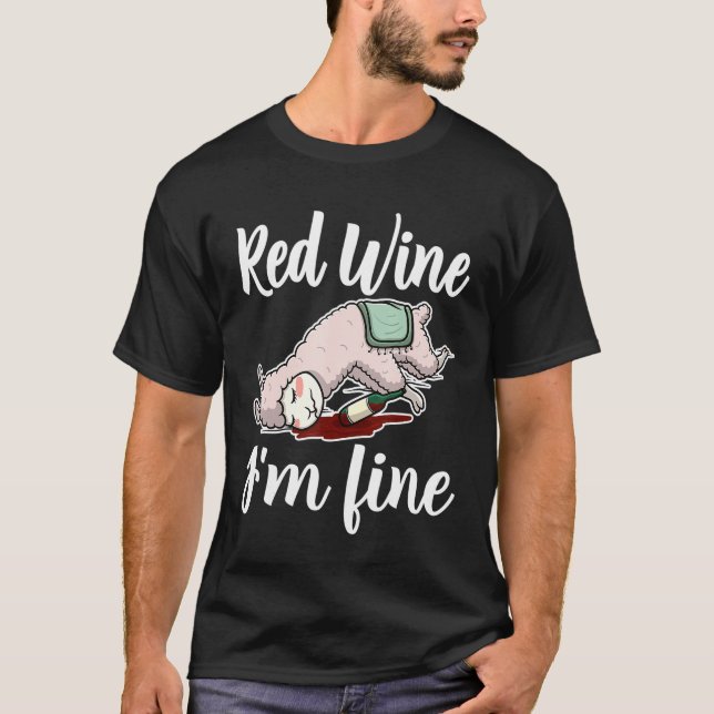 Camiseta Vinho Vermelho Lover Llama Provando Ideia (Frente)
