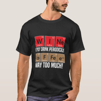 Camiseta Vinho versus Café Elementos de Mesa Periódicos Eng