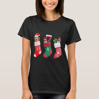Camiseta Vinhos De Natal Ideia Para Ouro De Mulheres