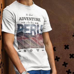 Camiseta Vinicmassa Peru   7 Cores Montanha, Andes, Inca