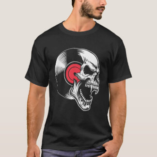 Camiseta Vinil de Metal Rock & Skull, Vibrações Vintage de 
