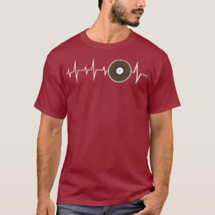 Camiseta Vinil Heartbeat - EKG Puls Line Vinyl Records DJ