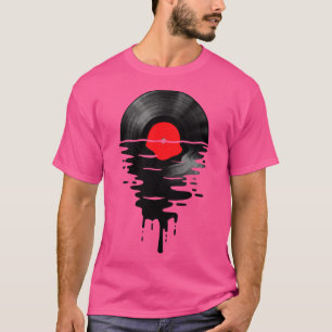 Camiseta Vinil LP Music Record Sunset Red