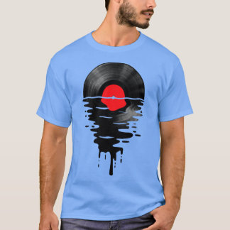 Camiseta Vinil LP Music Record Sunset Red Pin