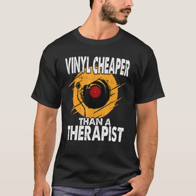 Camiseta Vinil Mais Barato Do Que Uma Música Dj Terapista (Frente)