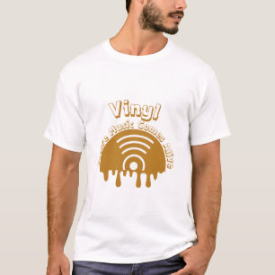 Camiseta Vinil: Onde a música está viva - Tee de som analóg
