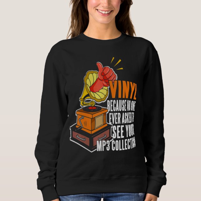 Camiseta Vinil Porque Ninguém Para Ver Sua Coleção Mp3 (Frente)