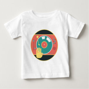 Camiseta Vinil-registro-jogador-mão-risco