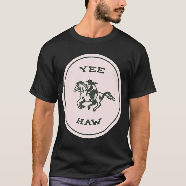 Camiseta Vinil Rosa Yee-Haw (Frente)