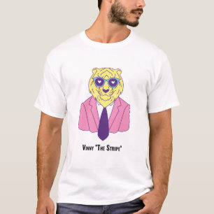 Camiseta Vinny "The Stripe" - Tigre em Fato Rosa