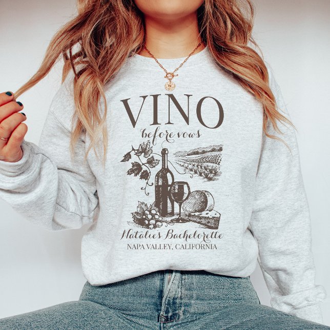 Camiseta Vino Antes De Vows Bach Bachelorette Personalizado (Criador carregado)