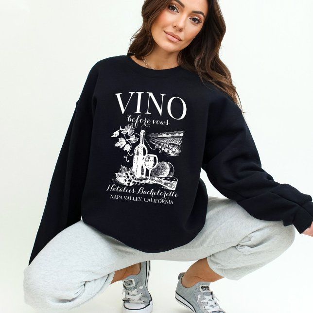 Camiseta Vino Antes De Vows Bach Bachelorette Personalizado (Criador carregado)