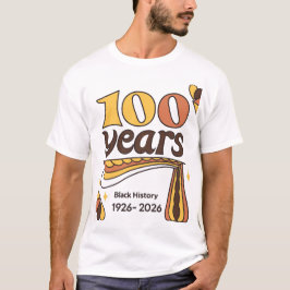 Camiseta Vintage 100 Anos História Negra 1926-2026 Comemora