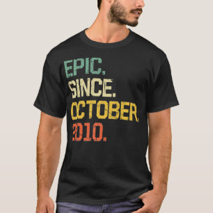 Camiseta Vintage, 11 anos, Epic Engraçado desde outubro de
