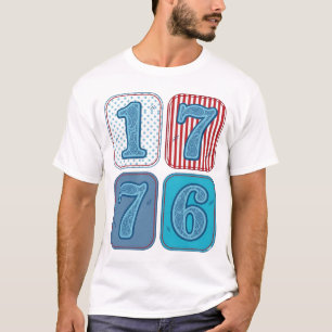 Camiseta Vintage 1776 Remendo Patriótico