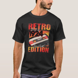 Camiseta Vintage 1924 T Melhor De 1924 Cassette Tape 98Th B